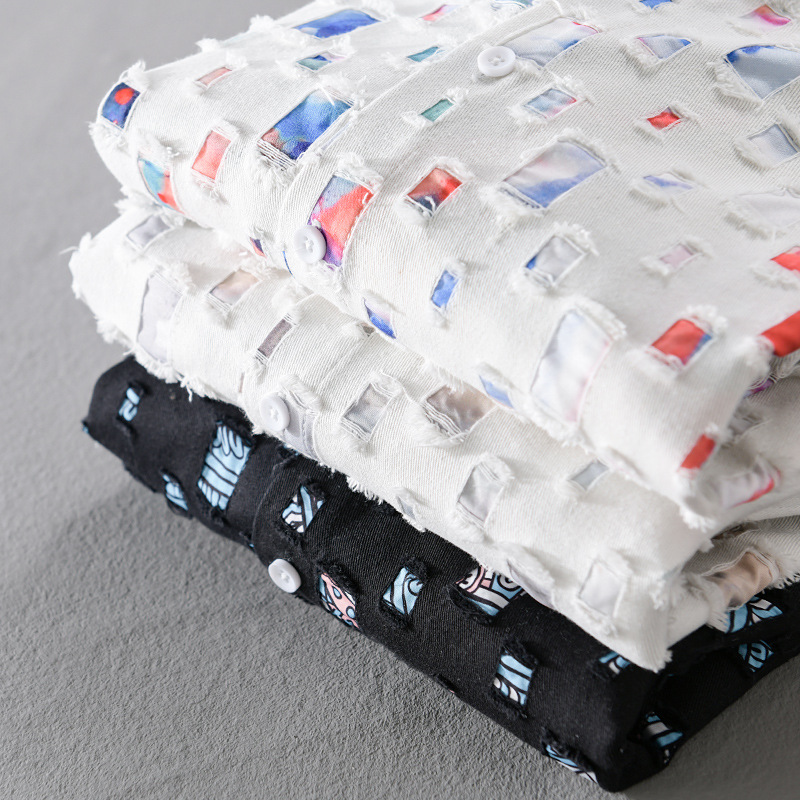 Katoenen Denim Overhemd met Print voor Heren