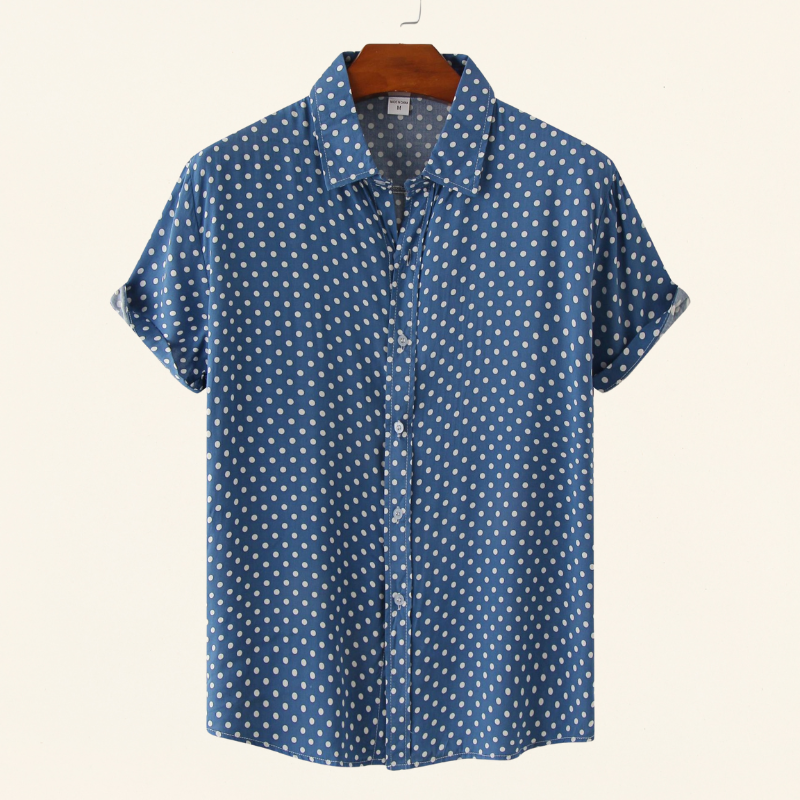 Katoenen Overhemd met Korte Mouwen en Print