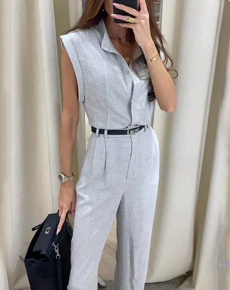 Dames Overhemd en Pantalon Set